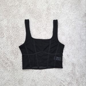 Garage Black Mesh Corset Tank Size Small